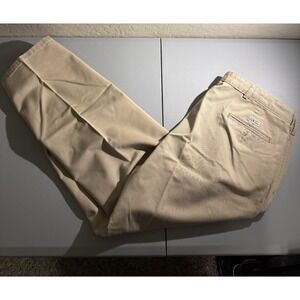 Polo Ralph Lauren Chino Andrew Pant 38x30 Pleated Tan Cotton‎ Trousers